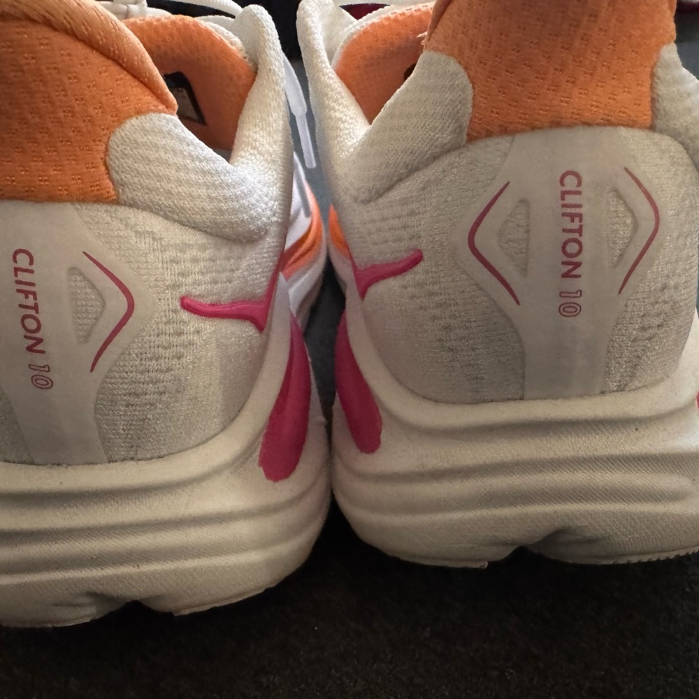 HOKA Clifton 10 Women’s Size 9 b White Electric Rose WTLC - Picture 3 of 14